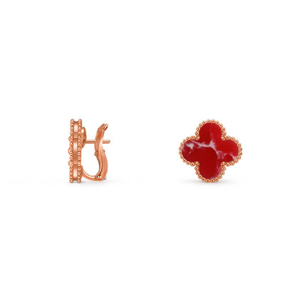 [Limara]15MM CLOVER FLOWER STUD EARRINGS ROSE GOLD COLLECTION
