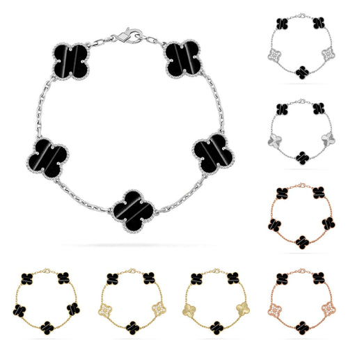 [Limara]LUCKY CLOVER 5-MOTIF BRACELET - PULSE STONE COLLECTION