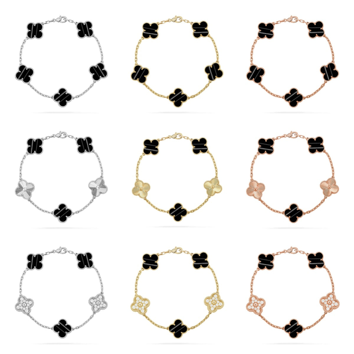 [Limara]  CLOVER 5 MOTIF PULSAR STONE BRACELET COLLECTION
