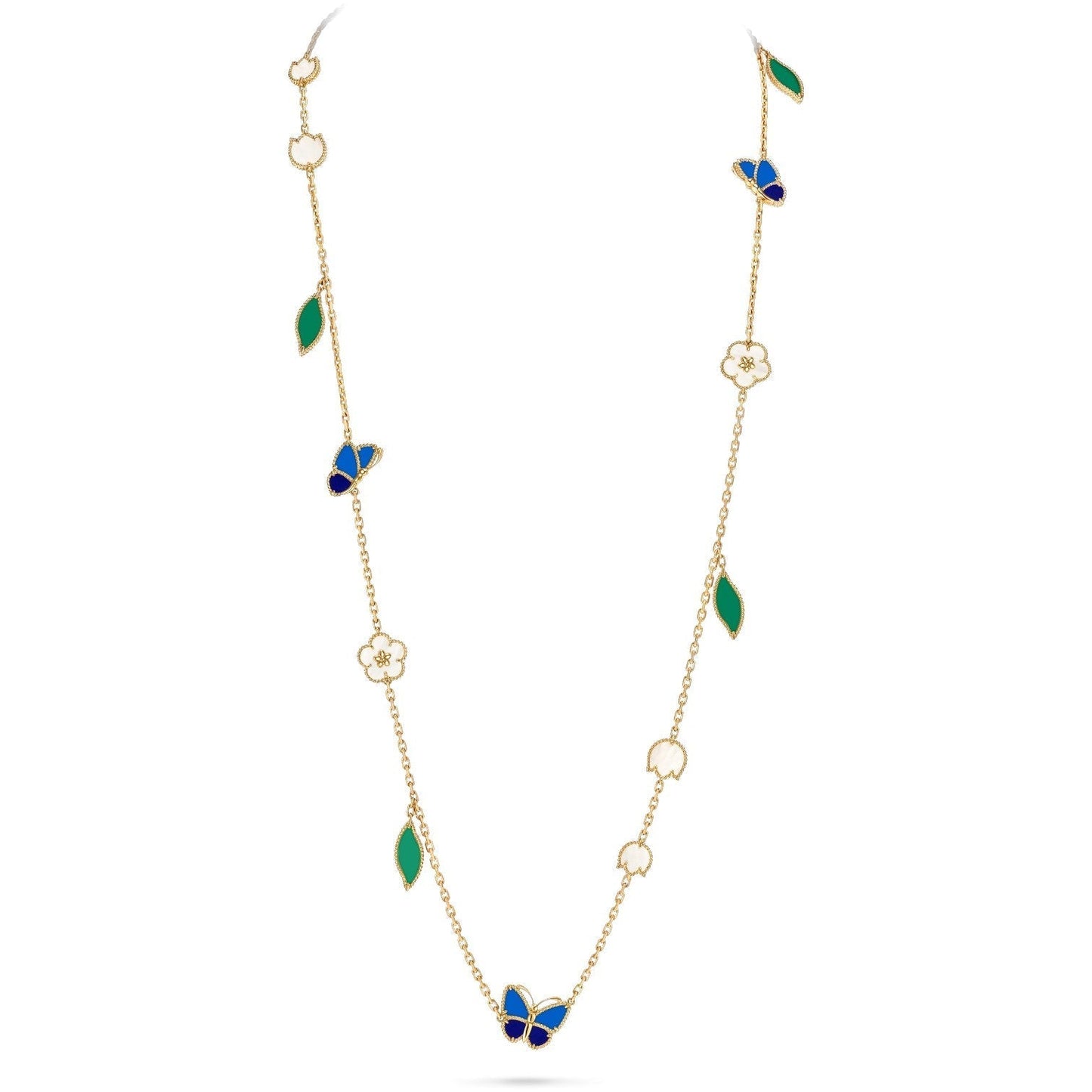 [Limara]LUCKY SPRING BUTTERFLY & FLOWER STATEMENT NECKLACE - 15-MOTIF FLORAL DESIGN