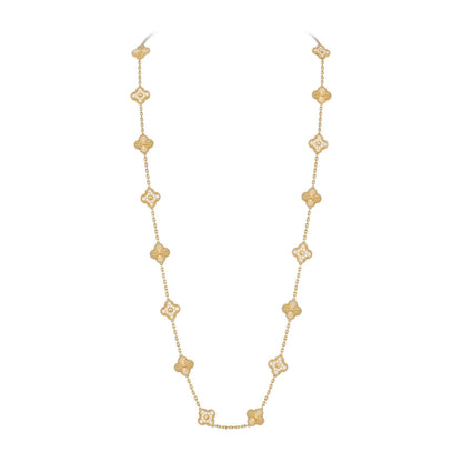 [Limara]CLASSIC 20-MOTIF LUCKY CLOVER LONG NECKLACE GOLD COLLECTION