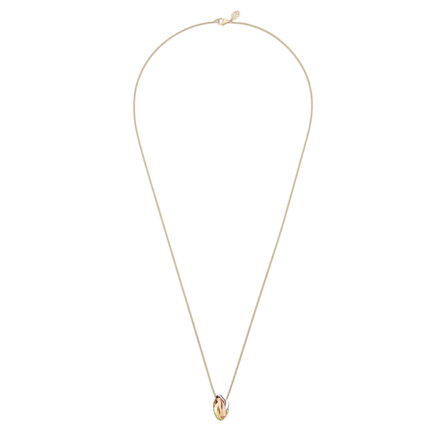 [Limara]TRI-COLOR SQUARE RING NECKLACE