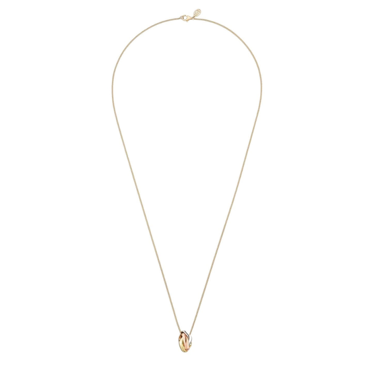 [Limara]TRI-COLOR SQUARE RING NECKLACE