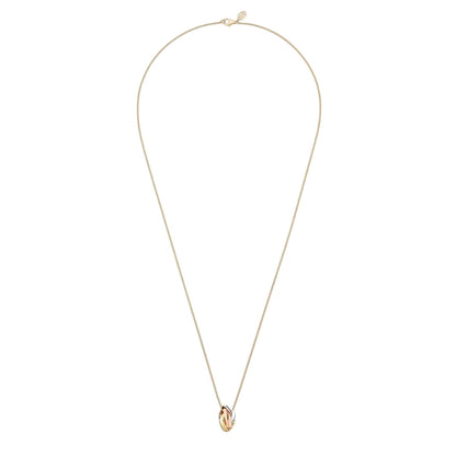 [Limara]TRI-COLOR SQUARE RING NECKLACE