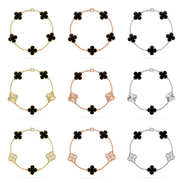 [Limara]  CLOVER 5 MOTIF ONYXS BRACELET COLLECTION