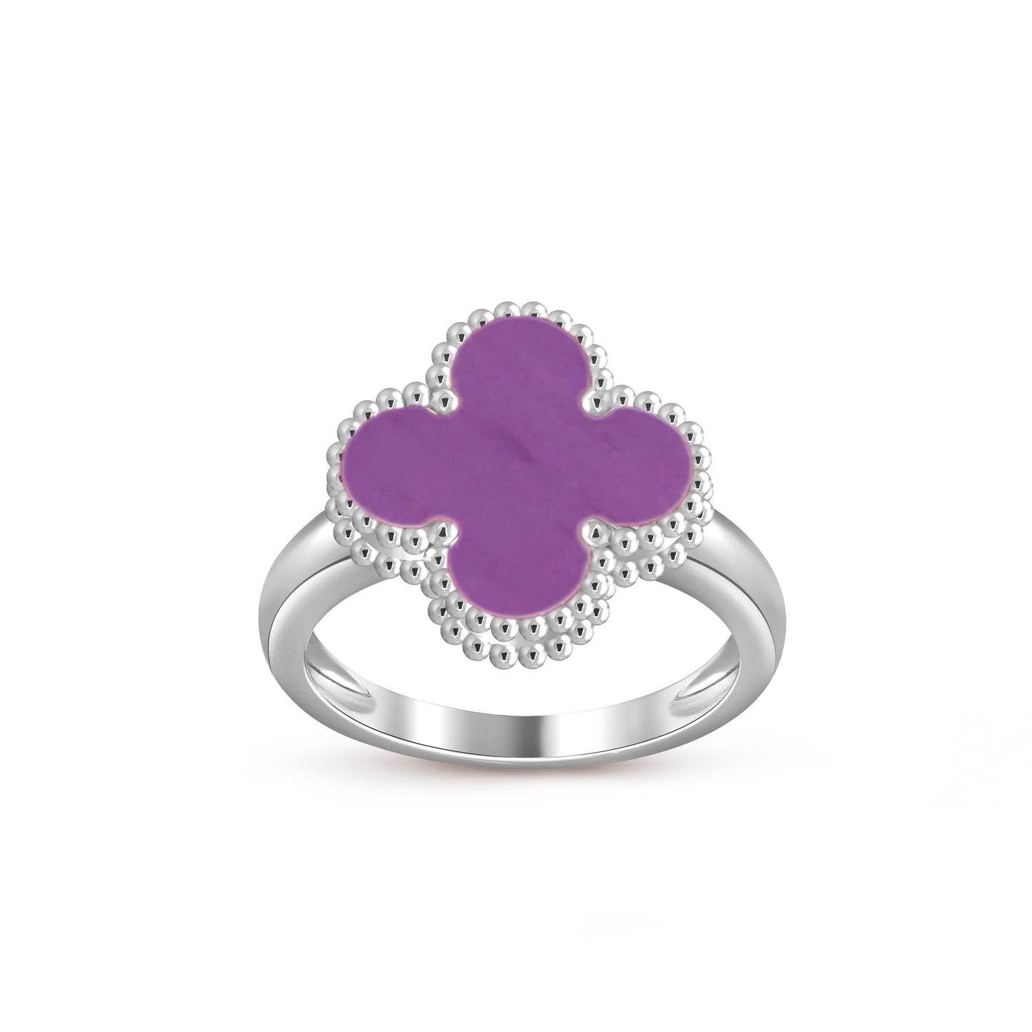 [Limara]LUCKY CLOVER VINTAGE WHITE GOLD RING COLLECTION