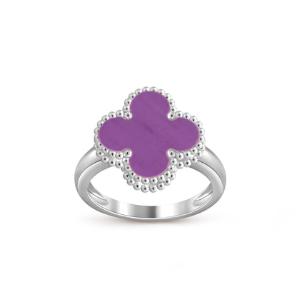 [Limara]LUCKY CLOVER VINTAGE WHITE GOLD RING COLLECTION