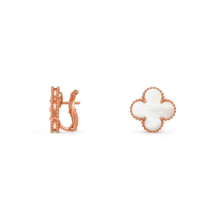 [Limara]15MM CLOVER FLOWER STUD EARRINGS ROSE GOLD COLLECTION