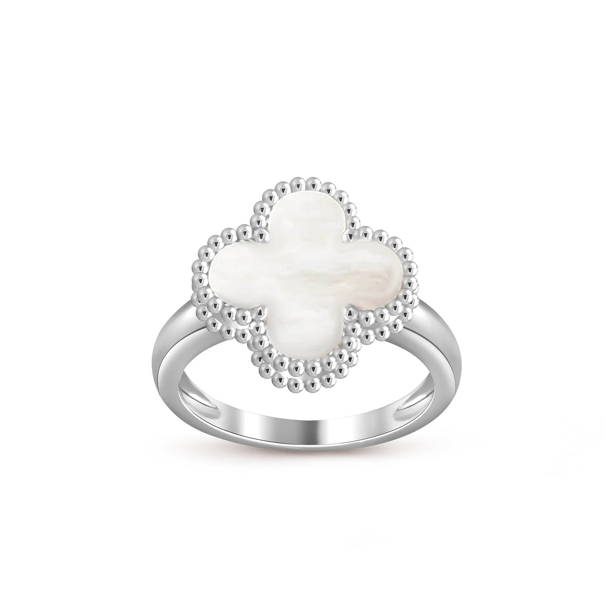 [Limara]LUCKY CLOVER VINTAGE WHITE GOLD RING COLLECTION