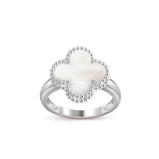 [Limara]LUCKY CLOVER VINTAGE WHITE GOLD RING COLLECTION