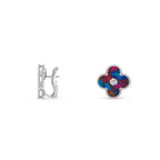 [Limara]15MM CLOVER FLOWER STUD EARRINGS DIAMOND-WHITE GOLD COLLECTION