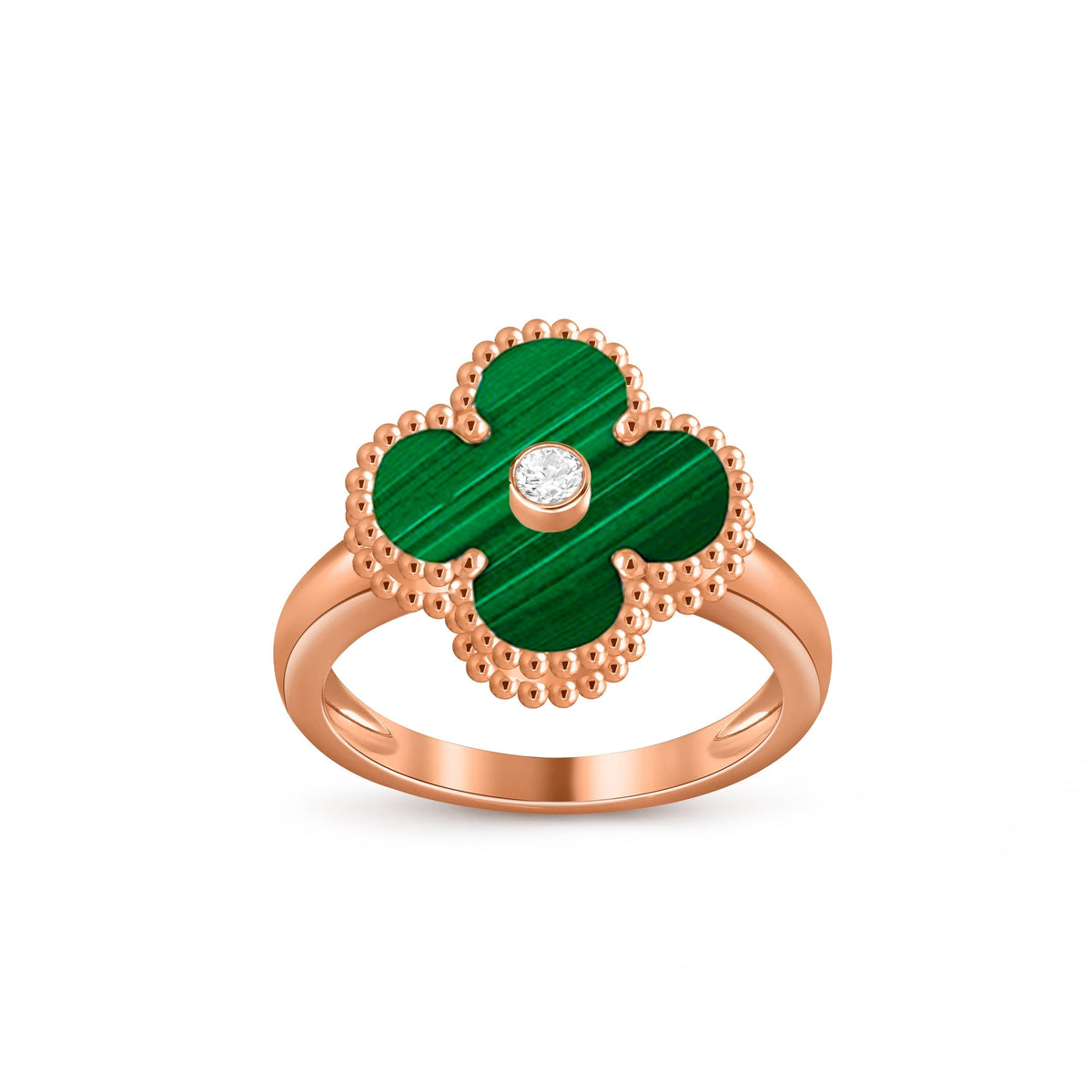 [Limara]LUCKY CLOVER DIAMOND-ACCENT ROSE GOLD RING COLLECTION