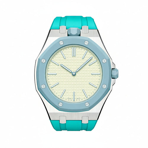 [Limara]OAK POP SKY BLUE STEEL SILICONE STRAP