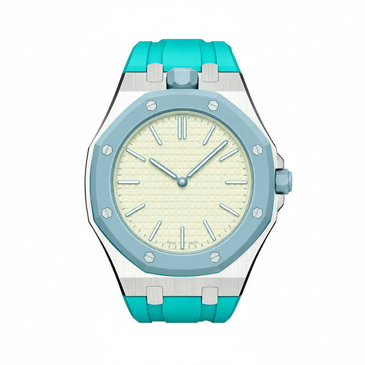 [Limara]OAK POP SKY BLUE STEEL SILICONE STRAP