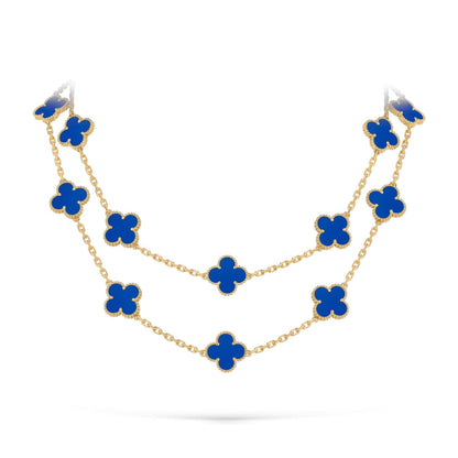 [Limara]CLASSIC 20-MOTIF LUCKY CLOVER LONG NECKLACE GOLD COLLECTION