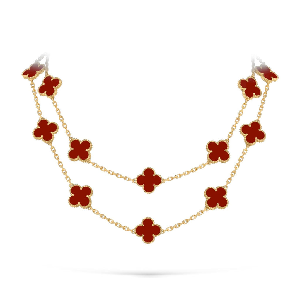 [Limara]CLASSIC 20-MOTIF LUCKY CLOVER LONG NECKLACE GOLD COLLECTION