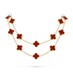 [Limara]CLASSIC 20-MOTIF LUCKY CLOVER LONG NECKLACE GOLD COLLECTION