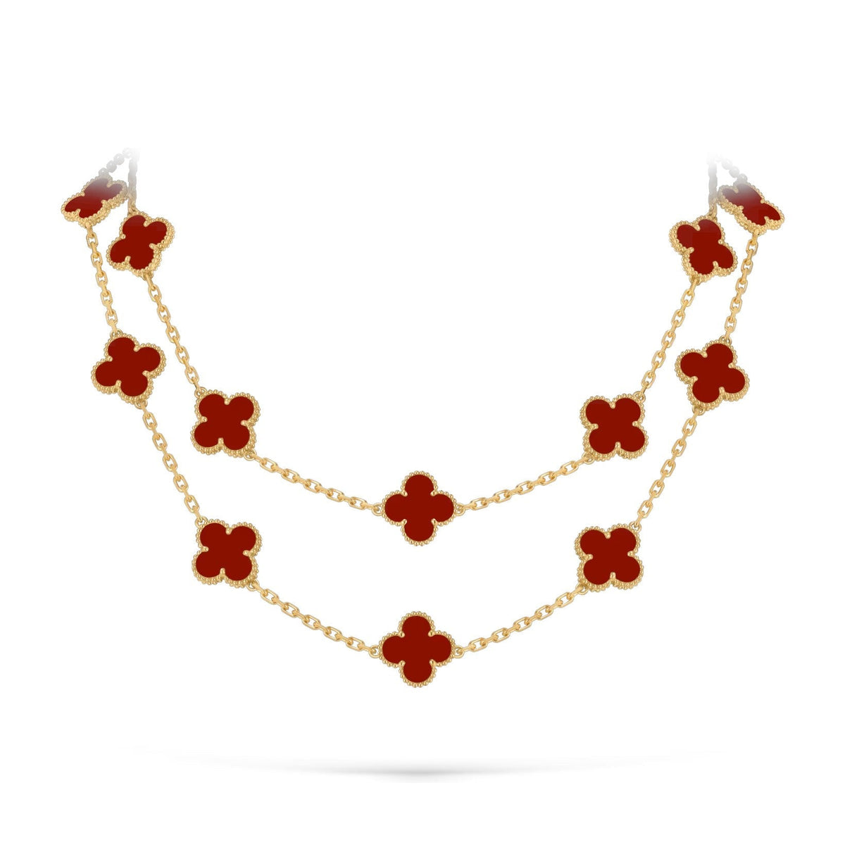 [Limara]CLASSIC 20-MOTIF LUCKY CLOVER LONG NECKLACE GOLD COLLECTION