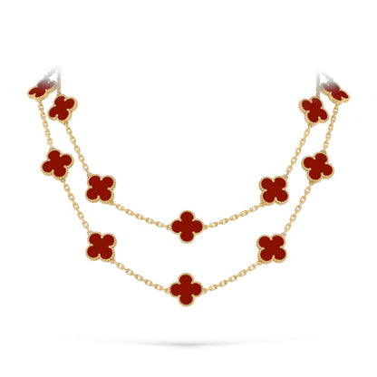 [Limara]CLASSIC 20-MOTIF LUCKY CLOVER LONG NECKLACE GOLD COLLECTION