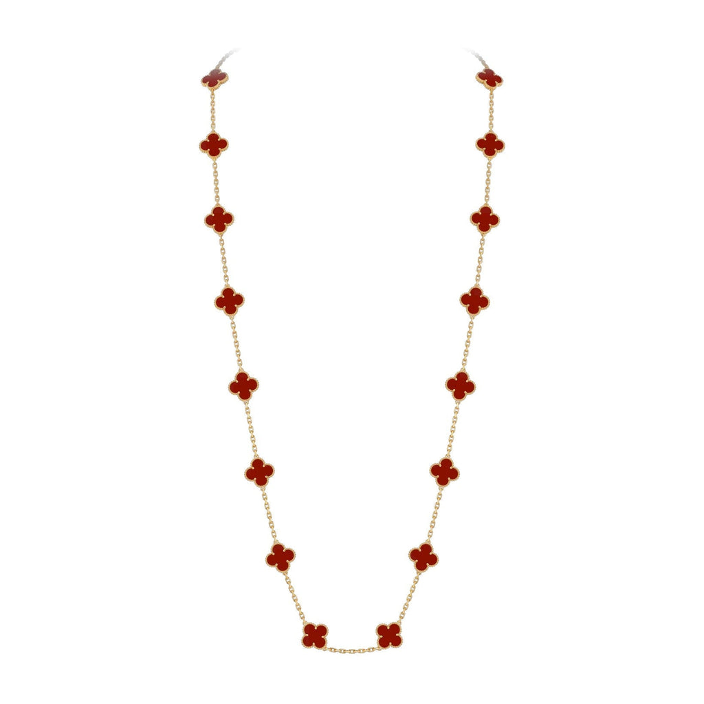 [Limara]CLASSIC 20-MOTIF LUCKY CLOVER LONG NECKLACE GOLD COLLECTION