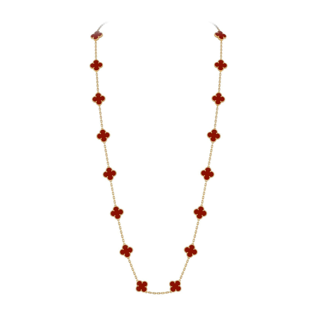 [Limara]CLASSIC 20-MOTIF LUCKY CLOVER LONG NECKLACE GOLD COLLECTION
