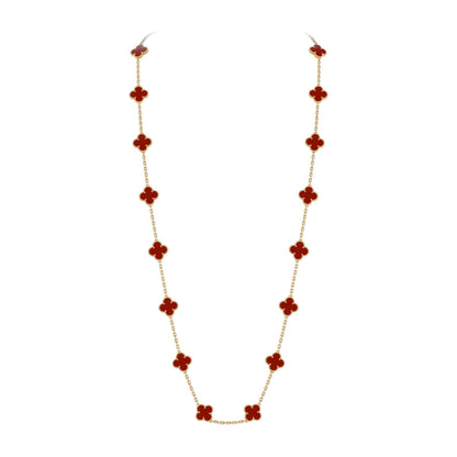 [Limara]CLASSIC 20-MOTIF LUCKY CLOVER LONG NECKLACE GOLD COLLECTION