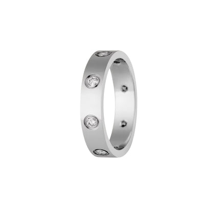 [Limara]LOVE 4MM 8 DIAMONDS RING