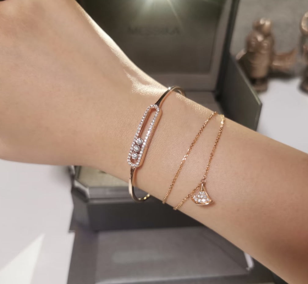 [Limara]MOVE PAVÉ DIAMOND BANGLE BRACELET M