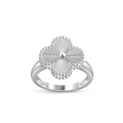 [Limara]LUCKY CLOVER VINTAGE WHITE GOLD RING COLLECTION