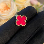 [Limara]NEW CLOVER PINK ENAMEL RINGS