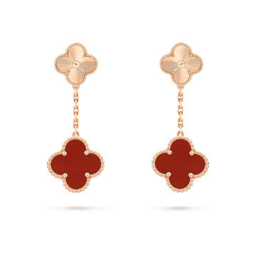 [Limara]CLOVER 2 MOTIF  LASER CARNELIAN EARRINGS