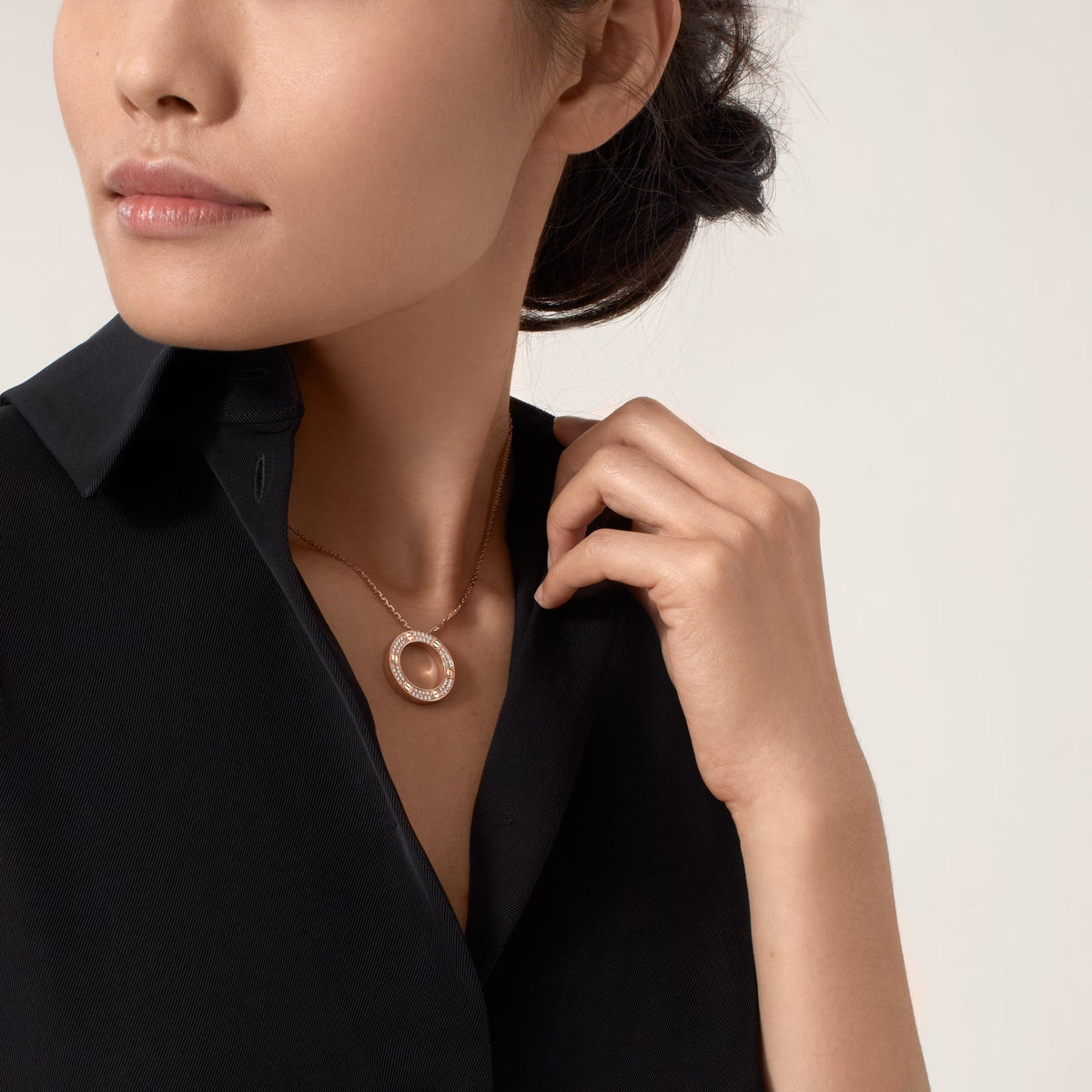 [Limara] LOVE NECKLACE 16MM  FULL DIAMOND