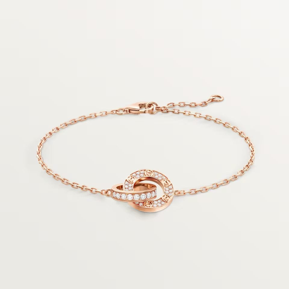 [Limara] LOVE DOUBLE RING FULL DIAMOND BRACELET