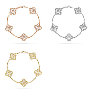[Limara]  CLOVER 5 MOTIF FULL DIAMOND BRACELET COLLECTION