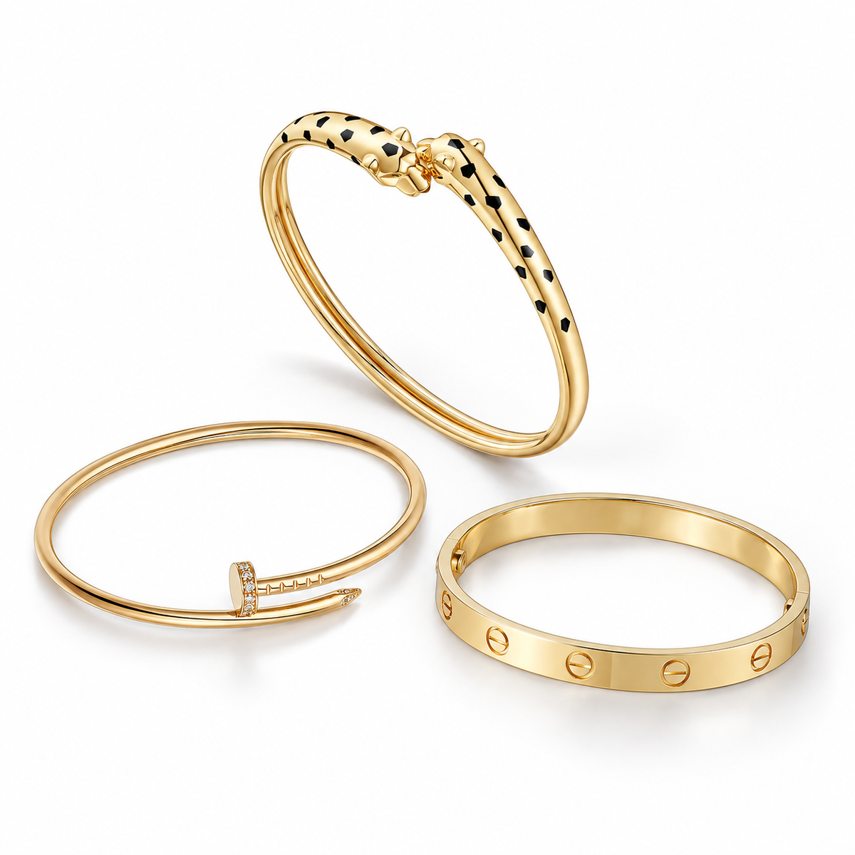 [Limara] Panthre & LOVE  & JUSTE  Diamond Bracelet Stack Set