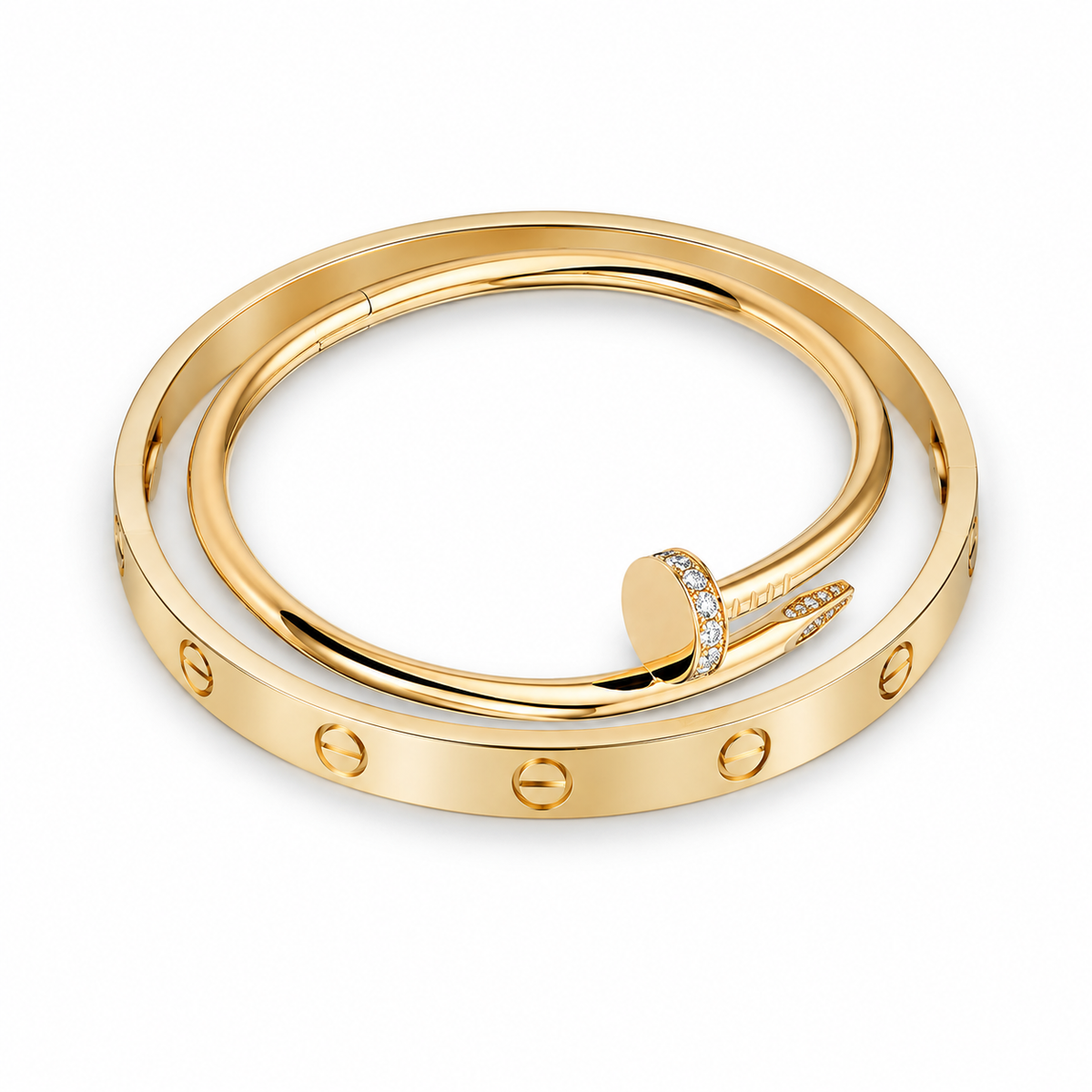 [Limara] LOVE Classic & JUSTE Diamond Bracelet Stack Set