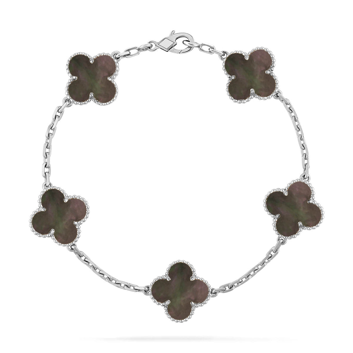 [Limara]LUCKY CLOVER 5-MOTIF BRACELET - GREY MOTHER-OF-PEARL COLLECTION