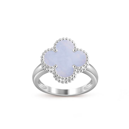 [Limara]LUCKY CLOVER VINTAGE WHITE GOLD RING COLLECTION