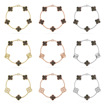 [Limara]  CLOVER 5 MOTIF GRAY MOP BRACELET COLLECTION