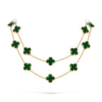 [Limara]CLASSIC 20-MOTIF LUCKY CLOVER LONG NECKLACE GOLD COLLECTION