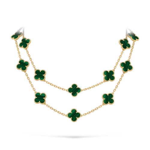[Limara]CLASSIC 20-MOTIF LUCKY CLOVER LONG NECKLACE GOLD COLLECTION