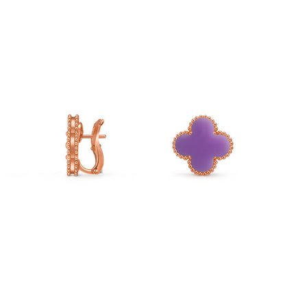 [Limara]15MM CLOVER FLOWER STUD EARRINGS ROSE GOLD COLLECTION