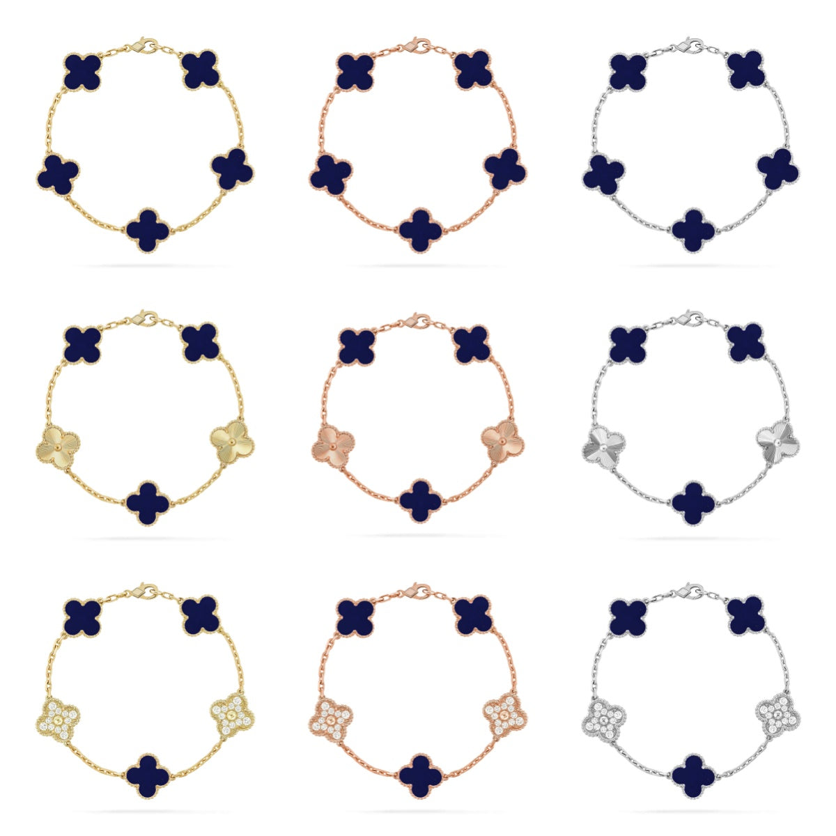 [Limara] CLOVER 5 MOTIF LAPIS LAZULI BRACELET COLLECTION