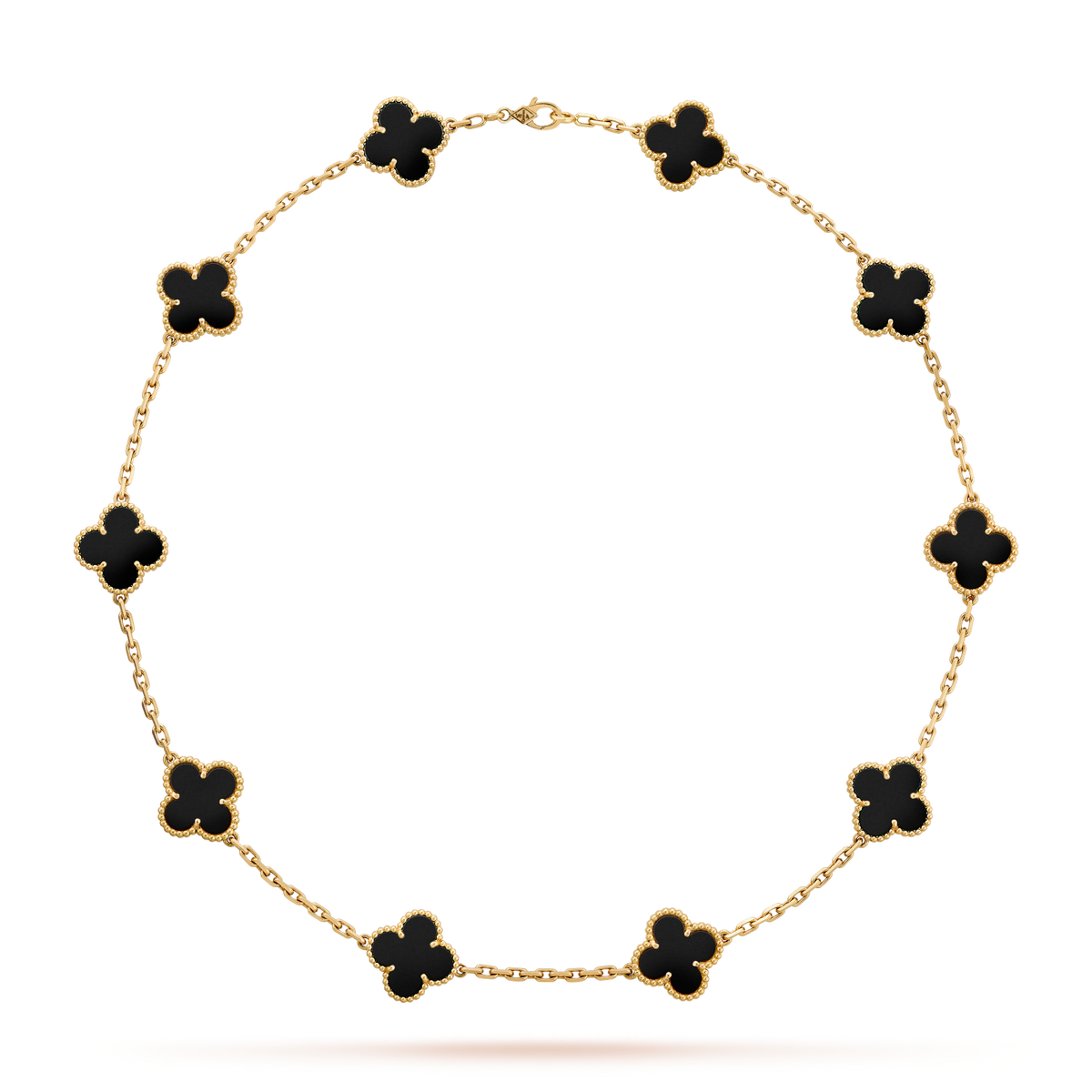 [Limara] CLOVER 10 MOTIFS ONYX NECKLACE