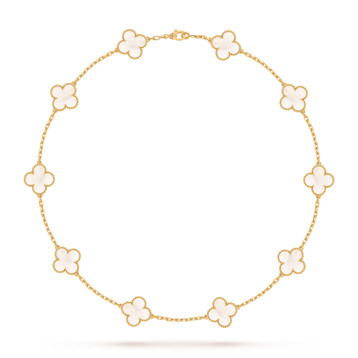 [Limara] CLOVER 10 MOTIFS PINK MOP NECKLACE