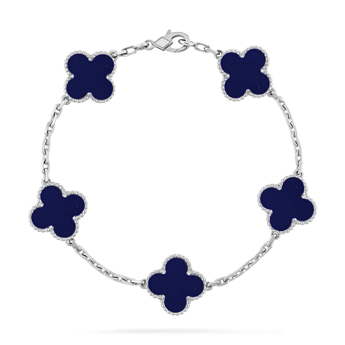 [Limara]LUCKY CLOVER 5-MOTIF BRACELET - LAPIS LAZULI COLLECTION