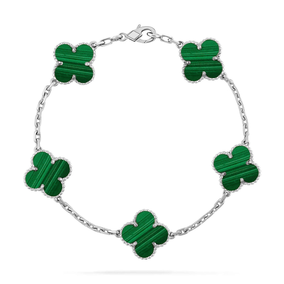 [Limara]LUCKY CLOVER 5-MOTIF BRACELET - MALACHITE COLLECTION
