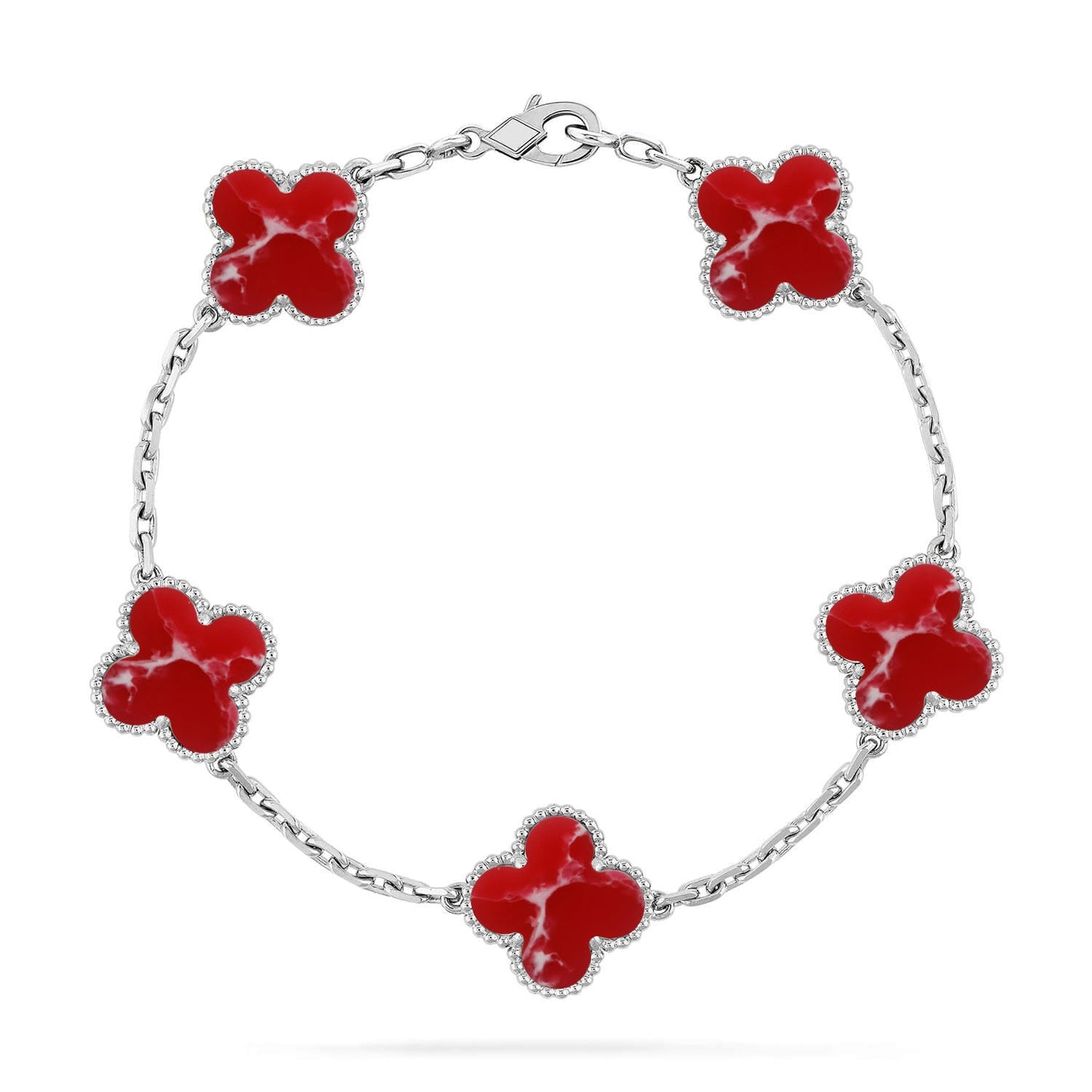 [Limara]LUCKY CLOVER 5-MOTIF BRACELET - RED LARIMAR COLLECTION