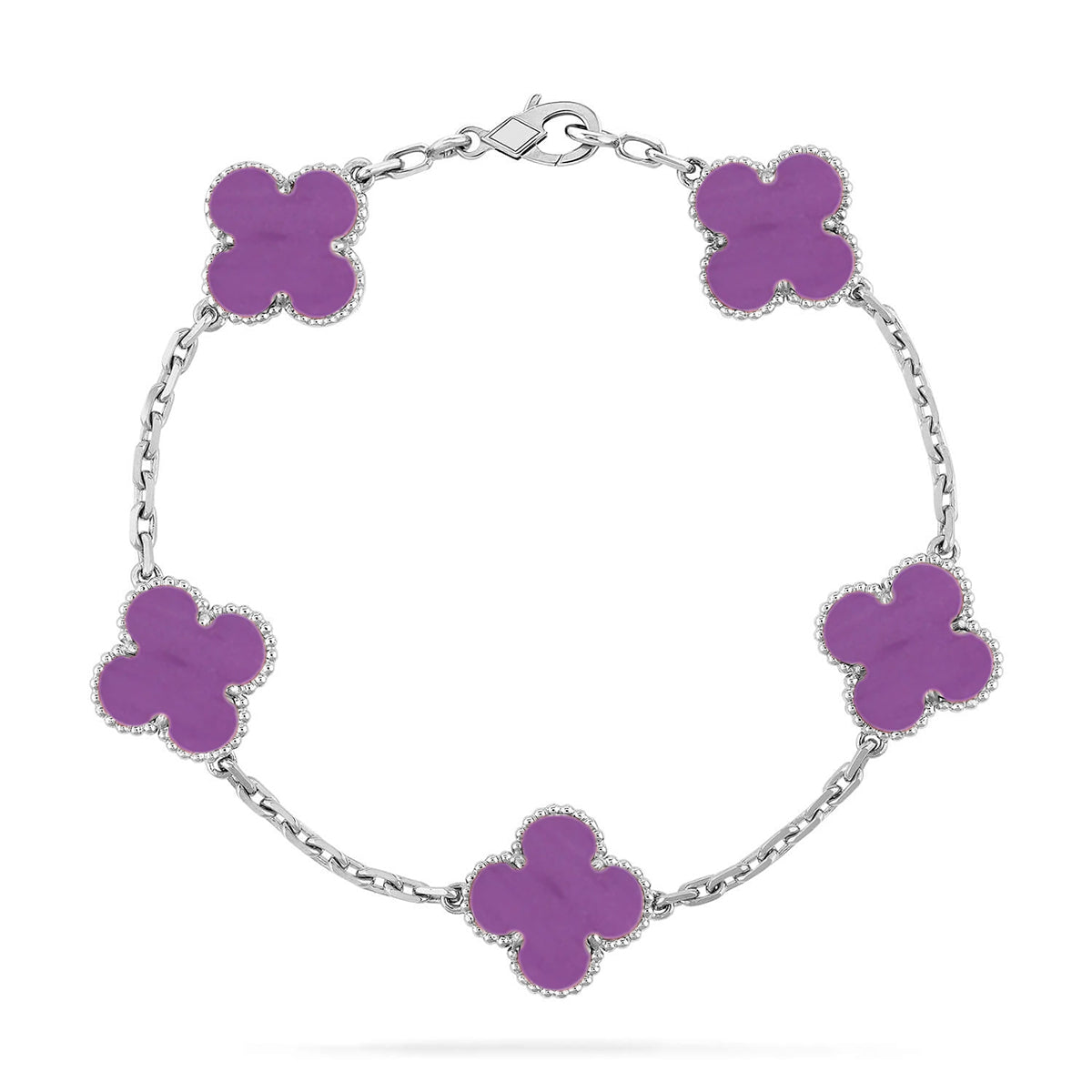 [Limara]LUCKY CLOVER 5-MOTIF BRACELET - VIOLET COLLECTION