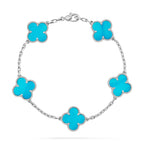 [Limara]LUCKY CLOVER 5-MOTIF BRACELET - TURQUOISE COLLECTION